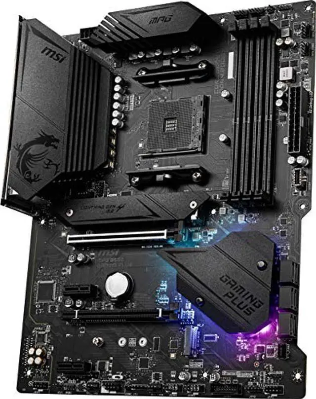 Alt view image 4 of 5 - MSI MPG B550 GAMING PLUS Gaming Motherboard (AMD AM4, DDR4, PCIe 4.0, SATA 6Gb/s, M.2, USB 3.2 Gen 2, HDMI/DP, ATX)