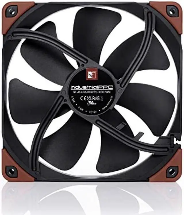 Alt view image 4 of 5 - Noctua NF-A14 iPPC-3000 PWM, Heavy Duty Cooling Fan, 4-Pin, 3000 RPM (140mm, Black) for Desktop