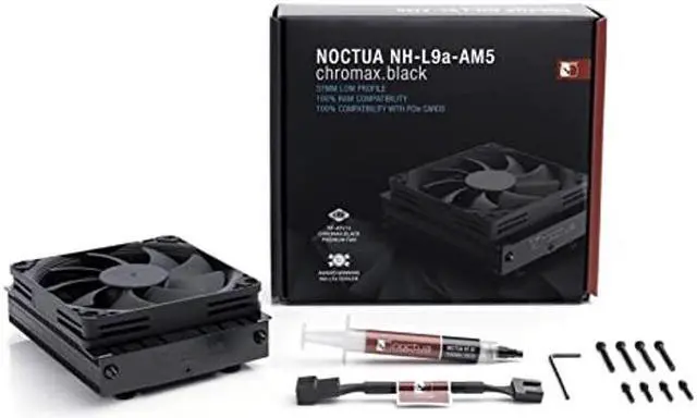 Alt view image 4 of 5 - Noctua NH-L9a-AM5 chromax.Black, Premium Low-Profile CPU Cooler for AMD AM5 (Black)