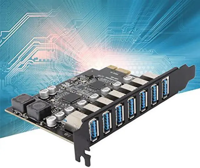 Alt view image 3 of 5 - Sanpyl 7 Port PCIE Expansion Card, PCIE to USB3.2 Expansion Card 5Gbps High Speed Transmission PCIE USB Card Internal USB Hub Converter Extender Adapter Card