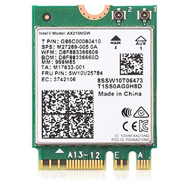 Alt view image 2 of 5 - AX210NGW DTK WiFi Card WiFi 6E Supports 6GHz, 2230, 2x2 AX+BT 5.3+Tri-Band, Includes RF Cable (11 inch), 5dBi High Gain Antennas and Low-Profile Brackets