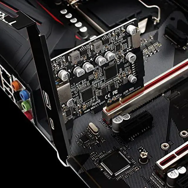 Alt view image 2 of 5 - Vbestlife PCIe Type C Card, PCIe3.0 to USB 3.2 Gen 2 Card with 10 Gbps Bandwidth USB Ports, PCI Express (PCIe) Expansion Card USB Card for Desktop PC