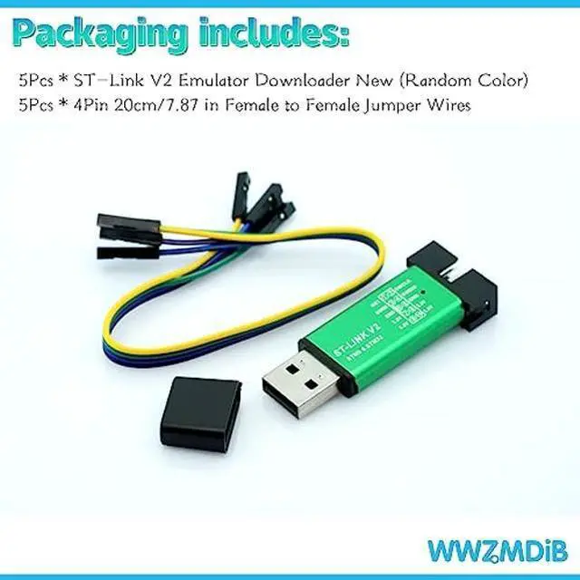 Alt view image 2 of 5 - WWZMDiB ST-Link V2 Emulator Downloader Programmer Support STM32 SWD and STM8 Swim (Random Color) (5Pcs(Random Color))