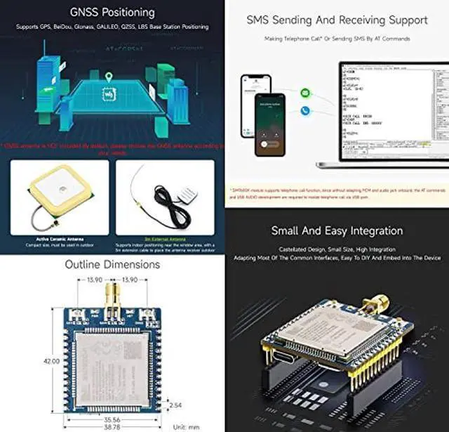 Alt view image 5 of 5 - SIM7600G-H 4G Communication Module Support Multi-Band Compatible with 4G/3G/2G with GNSS Positioning @XYGStudy (SIM7600G-H 4G Module)