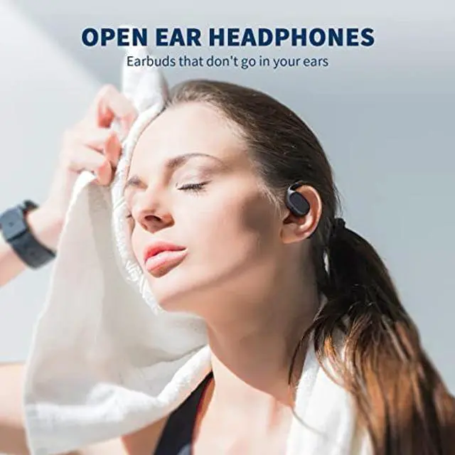 Alt view image 2 of 5 - Open Ear Headphones, Bluetooth 5.3 Wireless Headphones with Digital Display Charging Case 40 Hours Playtime True Wireless Open Ear Earbuds with Earhooks Sports Headphones for Running, Walking, Workout