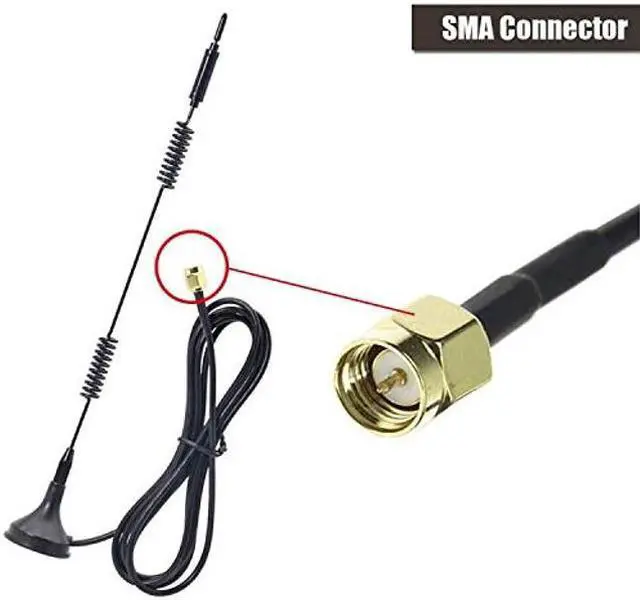 Alt view image 2 of 4 - [Upgraded] Dual Band WiFi 2.4GHz 5GHz 5.8GHz 12dBi 4g Antenna Magnetic Base SMA Male Antenna for WiFi Router Signal Booster Repeater Range Extender Wireless Network Card Security IP Camera - 1pack