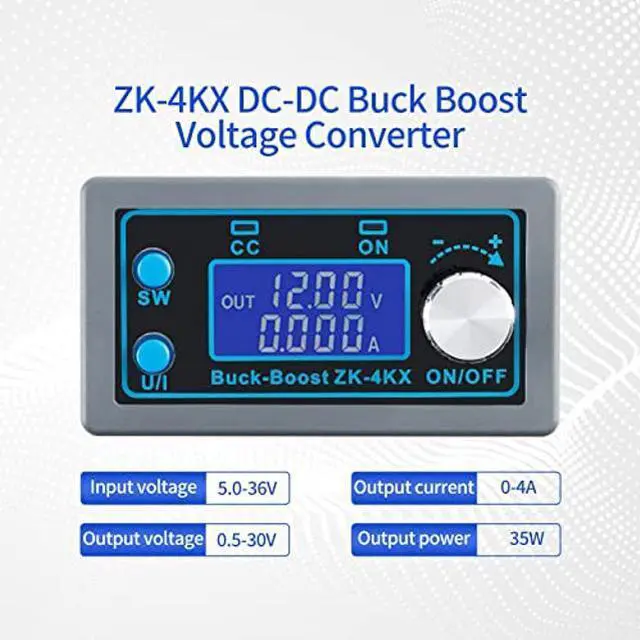Alt view image 2 of 5 - JESSINIE ZK-4KX DC-DC Buck Boost Converter Regulator CNC Adjustable CC CV 0.5-30V Voltage Converter DIY Solar Battery Charging Power Supply Module LCD Display with Shell