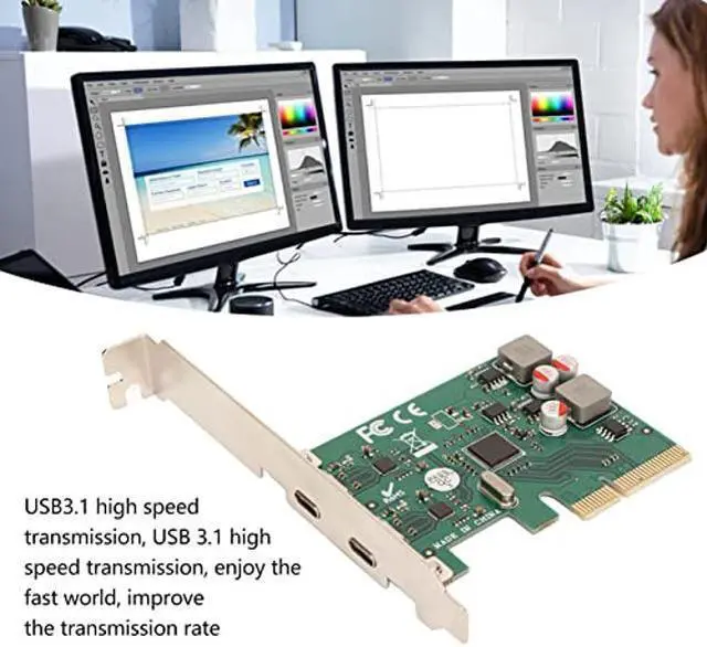 Alt view image 4 of 5 - USB C Asmedia Chipset Expansion Card, PCI Express 4X to USB 3.1 Gen 2 Expansion Card, PCI Expansion Card with Fast Transfer Speed for Windows Linux