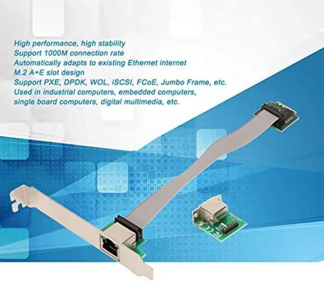 Alt view image 4 of 5 - Gigabit Ethernet Server Adapter, M.2 A E I210AT Single Port Gigabit Server NIC Adapter 1000M RJ45 Ethernet NIC.