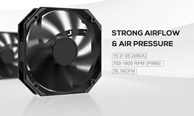 Alt view image 4 of 5 - ID-COOLING SE-207-XT Slim 135mm Height All-Black CPU Cooler 7 Heat Pipes Dual-Tower CPU Air Cooler with 120mm PWM Fan TDP 220W, CPU Fan for Intel 1700/1200/115X, AMD AM5/AM4