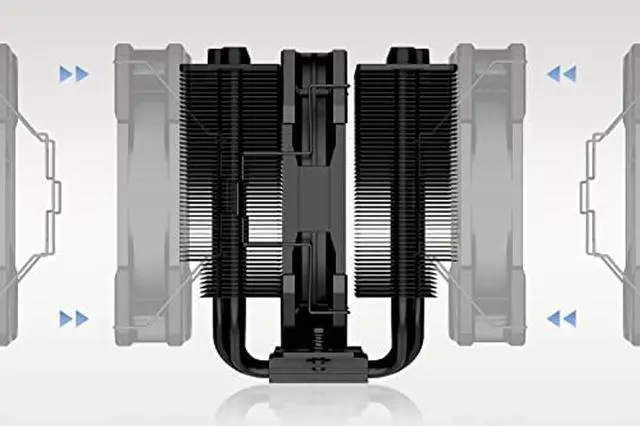 Alt view image 5 of 5 - ID-COOLING SE-207-XT Slim 135mm Height All-Black CPU Cooler 7 Heat Pipes Dual-Tower CPU Air Cooler with 120mm PWM Fan TDP 220W, CPU Fan for Intel 1700/1200/115X, AMD AM5/AM4
