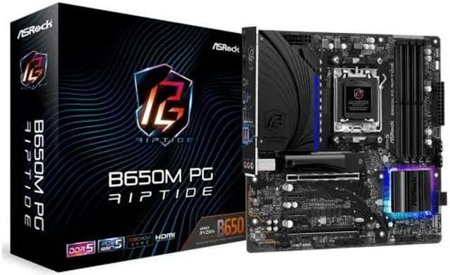 Alt view image 2 of 4 - ASRock B650M PG Riptide AMD Ryzen 7000 Series Processors Motherboard