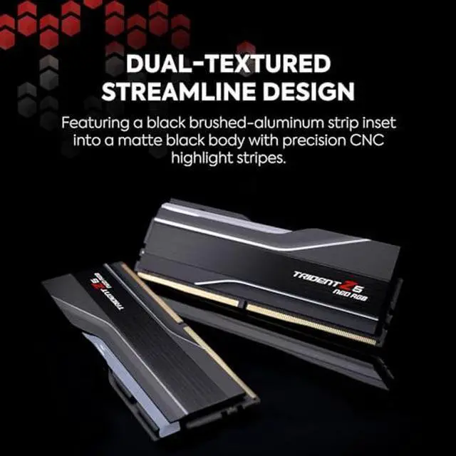 Alt view image 4 of 5 - G.SKILL Trident Z5 Neo RGB Series (AMD Expo) DDR5 RAM 64GB (2x32GB) 6000MT/s CL32-38-38-96 1.40V Desktop Computer Memory UDIMM - Matte Black (F5-6000J3238G32GX2-TZ5NR)