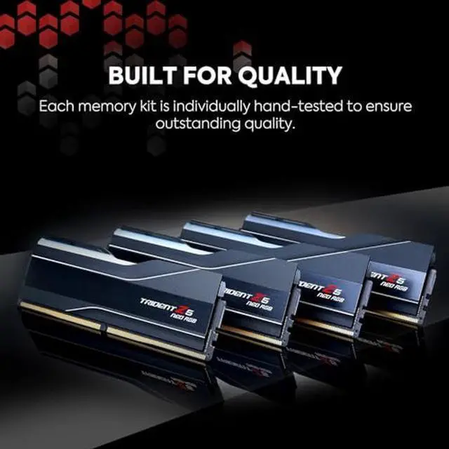 Alt view image 5 of 5 - G.SKILL Trident Z5 Neo RGB Series (AMD Expo) DDR5 RAM 64GB (2x32GB) 6000MT/s CL32-38-38-96 1.40V Desktop Computer Memory UDIMM - Matte Black (F5-6000J3238G32GX2-TZ5NR)