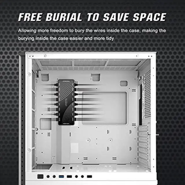 Alt view image 5 of 5 - PCCOOLER PWM Fan Hub, Addressable 5V 3Pin ARGB & 12V 4Pin PWM 2-in-1 RGB Case Fan Hub with Hidden Magnetic Base and SATA Power 16 Port, Support 8 Computer CPU Fans Splitter
