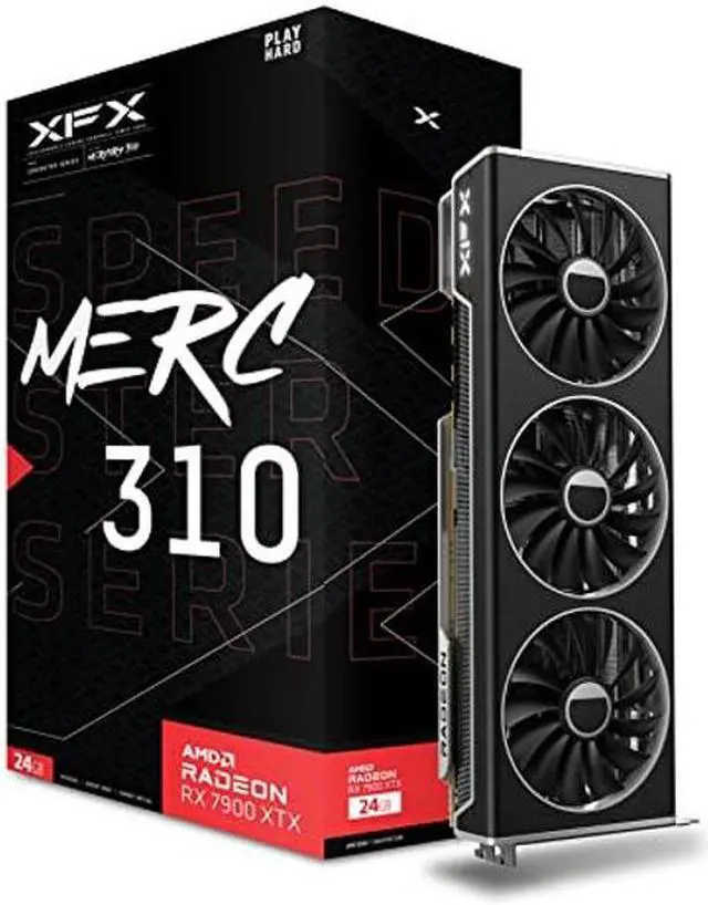 Main image of XFX Speedster MERC310 AMD Radeon RX 7900XTX Black Gaming Graphics Card with 24GB GDDR6, AMD RDNA 3 RX-79XMERCB9