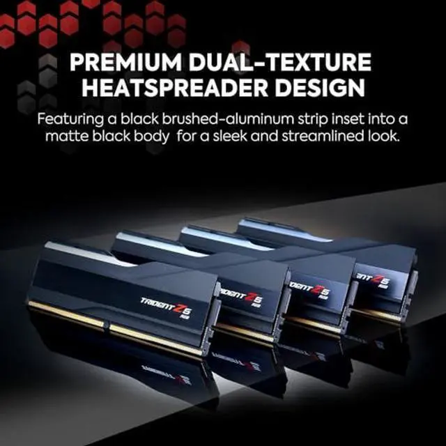 Alt view image 4 of 5 - G.SKILL Trident Z5 RGB Series (Intel XMP 3.0) DDR5 RAM 32GB (2x16GB) 7800MT/s CL36-46-46-125 1.45V Desktop Computer Memory UDIMM - Matte Black (F5-7800J3646H16GX2-TZ5RK)