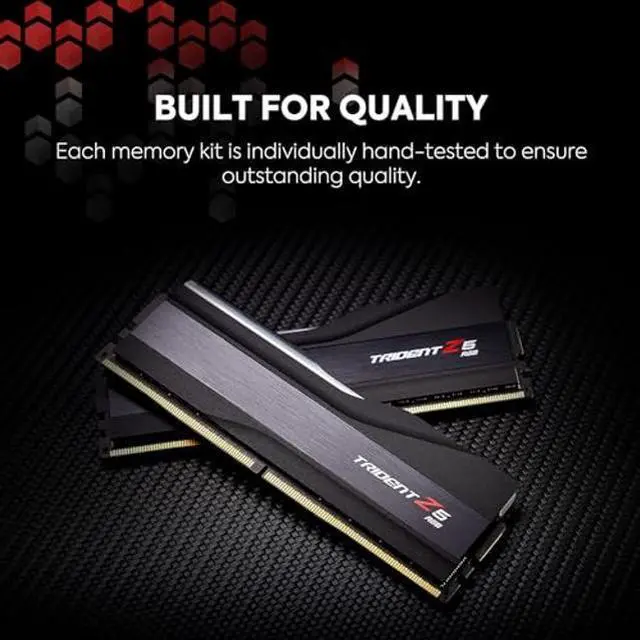 Alt view image 5 of 5 - G.SKILL Trident Z5 RGB Series (Intel XMP 3.0) DDR5 RAM 32GB (2x16GB) 7800MT/s CL36-46-46-125 1.45V Desktop Computer Memory UDIMM - Matte Black (F5-7800J3646H16GX2-TZ5RK)