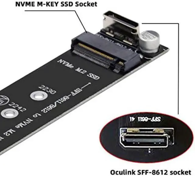 Alt view image 3 of 5 - NFHK Oculink SFF-8612 SFF-8611 to M.2 Kit NGFF M-Key to NVME PCIe SSD 2280 22110mm Adapter for Mainboard