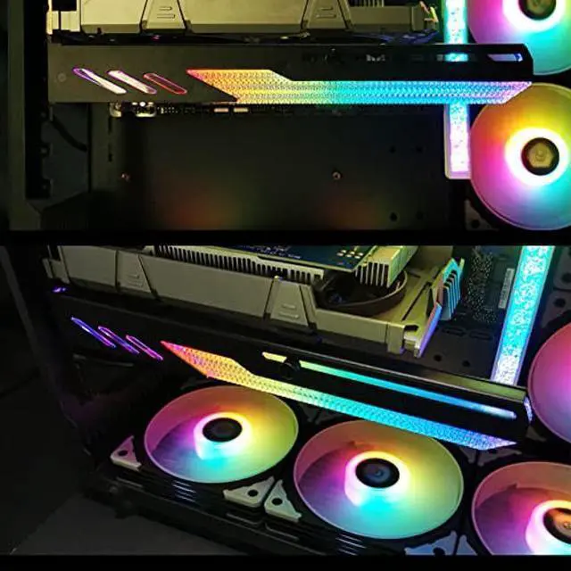 Alt view image 3 of 5 - ZLiT Graphics Card Support Bracket,Adjustable Height GT8 Graphics Card Bracket 5V3Pin ARGB GPU Support Video Card Stand Holder Brace Support Bracket (White)