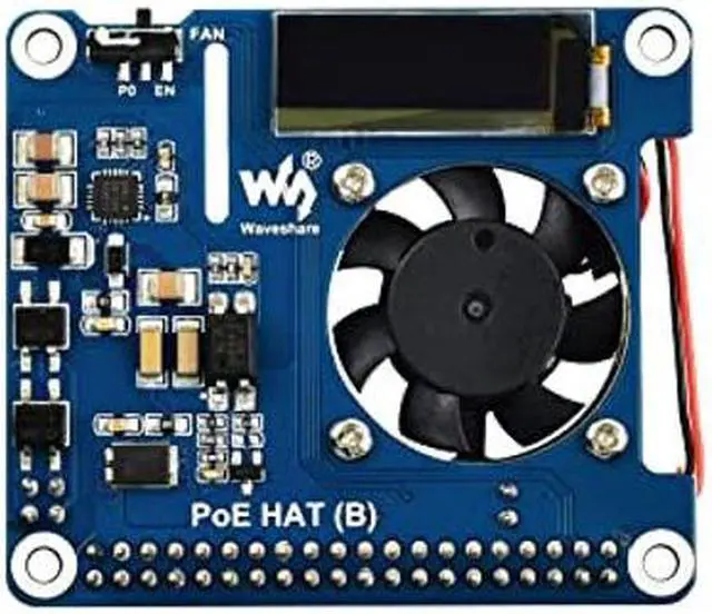 Main image of Waveshare PoE HAT (B) for Raspberry Pi 3B+/4B 802.3af Power-Sourcing Equipment Required