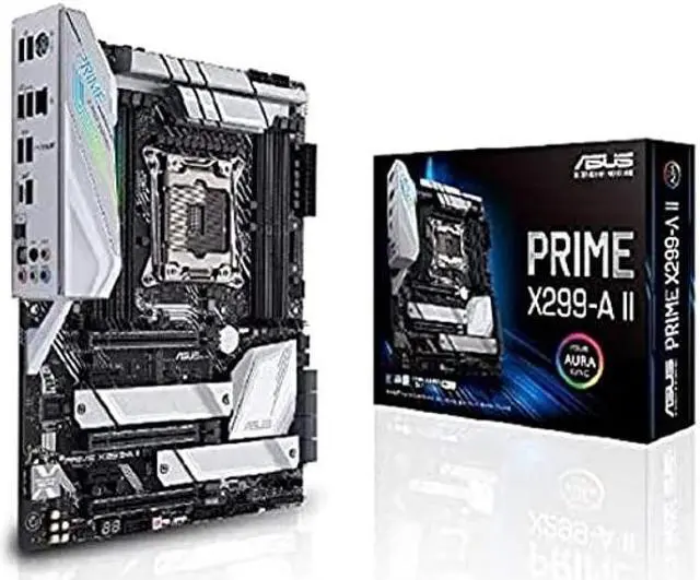 Main image of Asus Prime X299- A II ATX Motherboard (Intel X299) LGA 2066, 12 IR3555 Power Stages, DDR4 4266 MHz, Triple M.2, USB 3.2 Gen 2 Type-C, Intel LAN and Aura Sync RGB Lighting