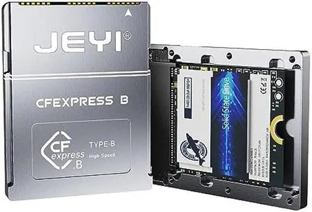 Main image of JEYI CFexpress Type B to NVMe Adapter with Full Aluminium Case, Compatible with D500, D850, D6, Z6, Z7, Z6H, Z7H, Z8, Z9, 1DX MARK3, EOS R5, EOS R5C, EOS R3, S1, S1R, GH6, XH2S, XH2