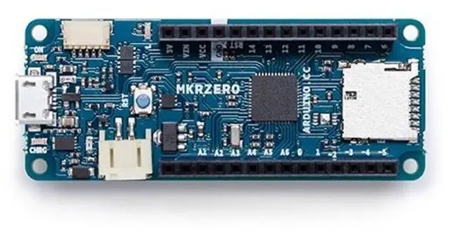 Alt view image 3 of 5 - Arduino MKR Zero Board [ABX00012] with SAMD21 Cortex-M0+ 32-Bit ARM MCU, Built-in SD Card Slot for Music Playback, 22 Digital I/O Pins, 12 PWM Outputs, 256KB Flash, 32KB SRAM, 3.3V Operating Voltage.