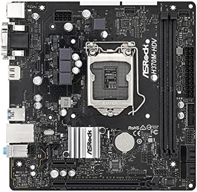 Alt view image 2 of 5 - ASRock H370M-HDV LGA1151/ Intel H370/ DDR4/ SATA3&USB3.2/ Micro ATX Motherboard