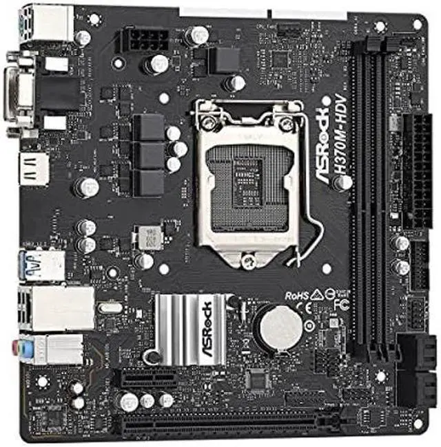 Alt view image 4 of 5 - ASRock H370M-HDV LGA1151/ Intel H370/ DDR4/ SATA3&USB3.2/ Micro ATX Motherboard
