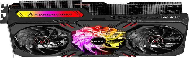 Alt view image 2 of 5 - ASRock Intel Arc A770 Graphics Phantom Gaming 16G OC 2200 MHz 17.5 Gbps 256-bit GDDR6 7680x4320 DisplayPort HDMI 0dB Silent Cooling Video Card