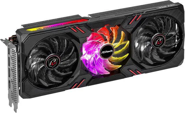 Alt view image 3 of 5 - ASRock Intel Arc A770 Graphics Phantom Gaming 16G OC 2200 MHz 17.5 Gbps 256-bit GDDR6 7680x4320 DisplayPort HDMI 0dB Silent Cooling Video Card