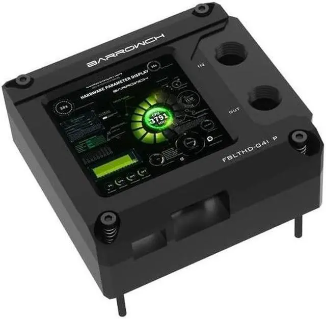 Main image of Barrowch Intel 115X/X99/X299 CPU Waterblock with HDMI Display Screen POM Edition - Black (FBLTHD-04I V2)
