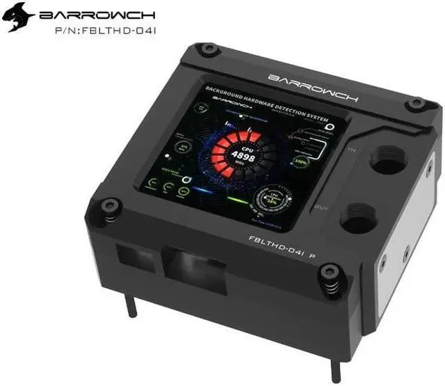 Alt view image 2 of 3 - Barrowch Intel 115X/X99/X299 CPU Waterblock with HDMI Display Screen POM Edition - Black (FBLTHD-04I V2)
