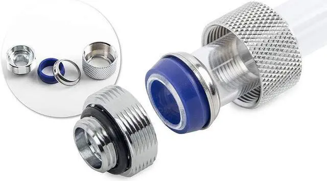 Alt view image 2 of 4 - Bitspower G1/4" Silver Shining Advanced Multi-Link For OD 14MM (4PCS)