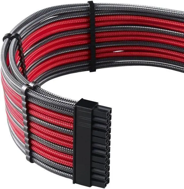 Alt view image 2 of 3 - CableMod C-Series Pro ModMesh Sleeved Cable Kit for Corsair Type 4 RM Black Label/RMi/RMX (Carbon + Red)