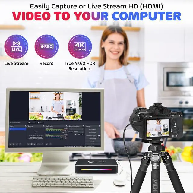 Alt view image 2 of 5 - ClearClick 4K HD Video Capture Box Extreme - Capture & Live Stream HD Video - True 4K60 Recording - HDMI Input & Pass Through - USB Plug & Play