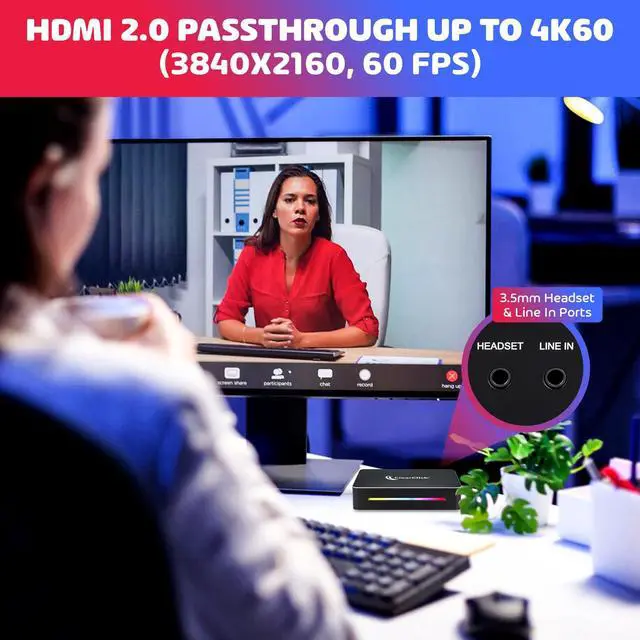 Alt view image 4 of 5 - ClearClick 4K HD Video Capture Box Extreme - Capture & Live Stream HD Video - True 4K60 Recording - HDMI Input & Pass Through - USB Plug & Play