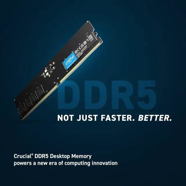 Alt view image 2 of 4 - Crucial RAM 16GB DDR5 5600MT/s (or 5200MT/s or 4800MHz) Desktop Memory CT16G56C46U5
