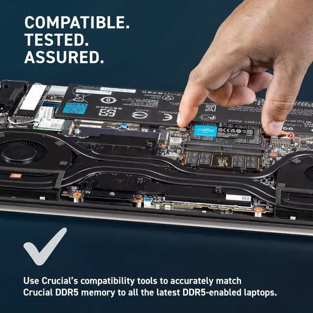 Alt view image 5 of 5 - Crucial RAM 16GB DDR5 5600MT/s (or 5200MT/s or 4800MT/s) Laptop Memory CT16G56C46S5