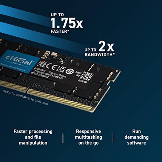 Crucial RAM 64GB Kit (2x32GB) DDR5 5600MT/s (or 5200MT/s or Crucial RAM 64GB Kit (2x32GB) DDR5 5600MT/s (or 5200MT/s or