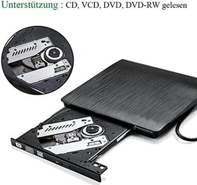 Alt view image 3 of 5 - External CD Drive CYD USB 3.0 Ultra Slim External DVD CD Drive CD DVD RW/DVD CD ROM Drive/Writer/Rewriter/USB CD Burner for High Speed Data Transfer for Laptop Desktop and Notebook