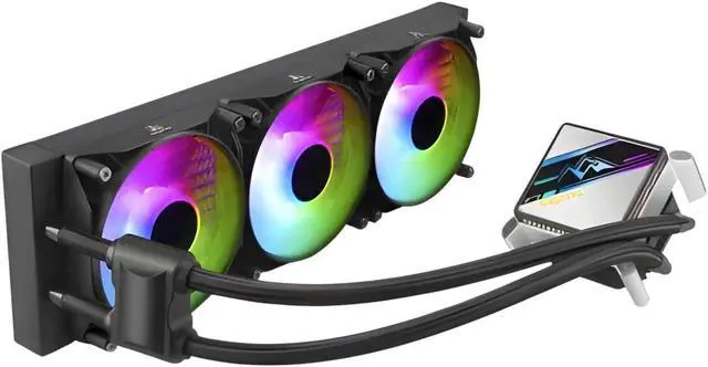 Alt view image 2 of 5 - SEGOTEP KL-360 Desktop AIO Liquid CPU Cooler - TDP 320W - 360mm Radiator - 3x120 ARGB Fans with 70mm Built-in PWM Pump Head Fan - Separate Water Pump - Support LGA 1700/1200 & AM5/AM4 - Black Color