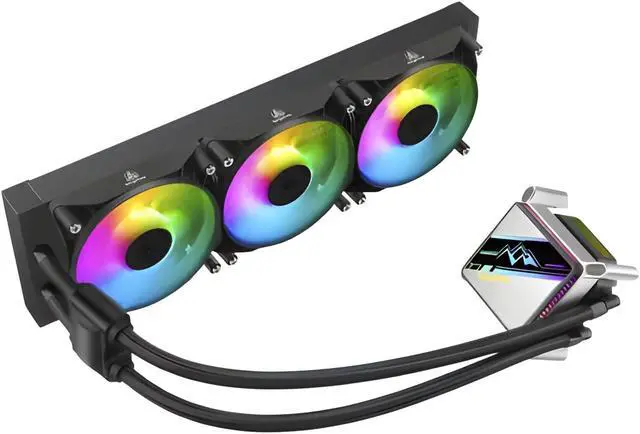 Alt view image 3 of 5 - SEGOTEP KL-360 Desktop AIO Liquid CPU Cooler - TDP 320W - 360mm Radiator - 3x120 ARGB Fans with 70mm Built-in PWM Pump Head Fan - Separate Water Pump - Support LGA 1700/1200 & AM5/AM4 - Black Color