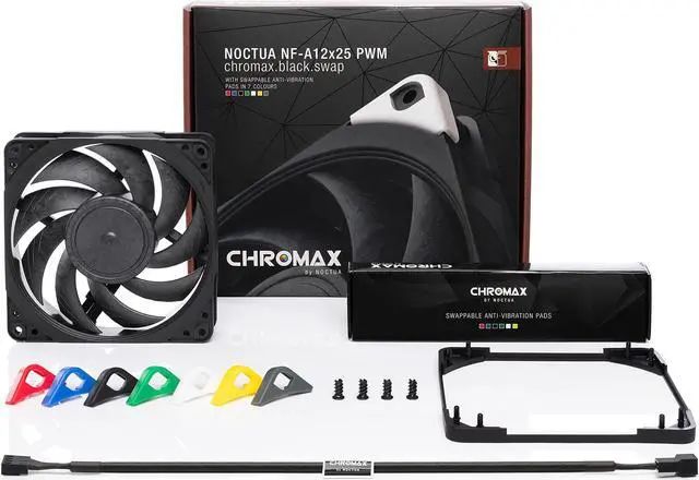 Alt view image 4 of 5 - Noctua 240mm AIO Upgrade Bundle (2X NF-A12x25 PWM chromax.Black.swap 120mm Fans Plus 1x NT-H2 Thermal Paste)