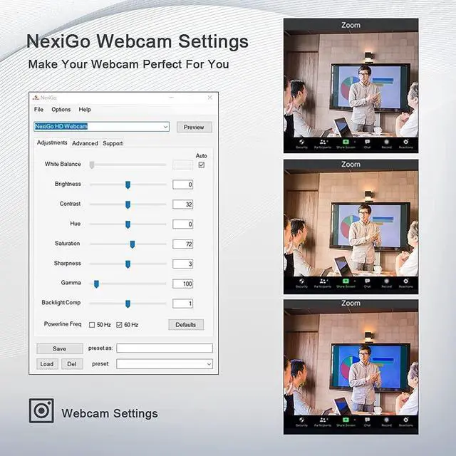 Alt view image 3 of 5 - NexiGo N660 1080P Business Webcam, Dual Microphone & Privacy Cover, USB FHD Web Computer Camera, Plug and Play, for Zoom/Skype/Teams/Webex, Laptop MAC PC Desktop