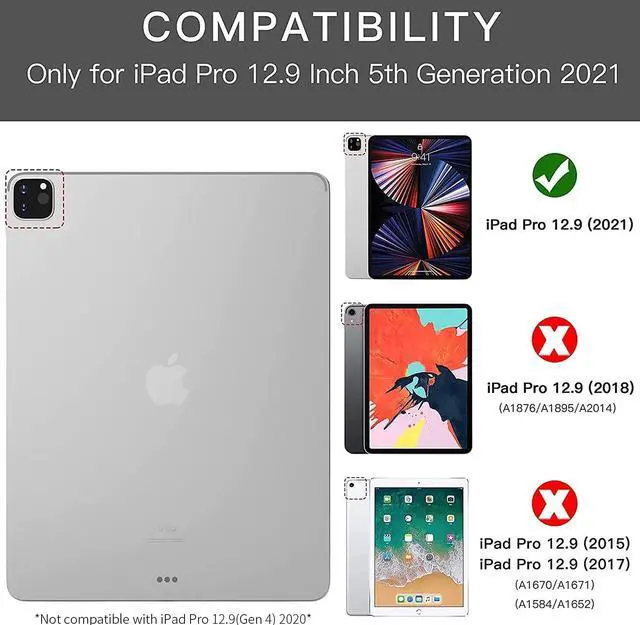 Alt view image 4 of 5 - AICase iPad Pro 12.9 inch 2021 Gen 5 Waterproof Protective Dustproof Shockproof Cover with 360 Full-Body Protection, with Lanyard and Kickstand