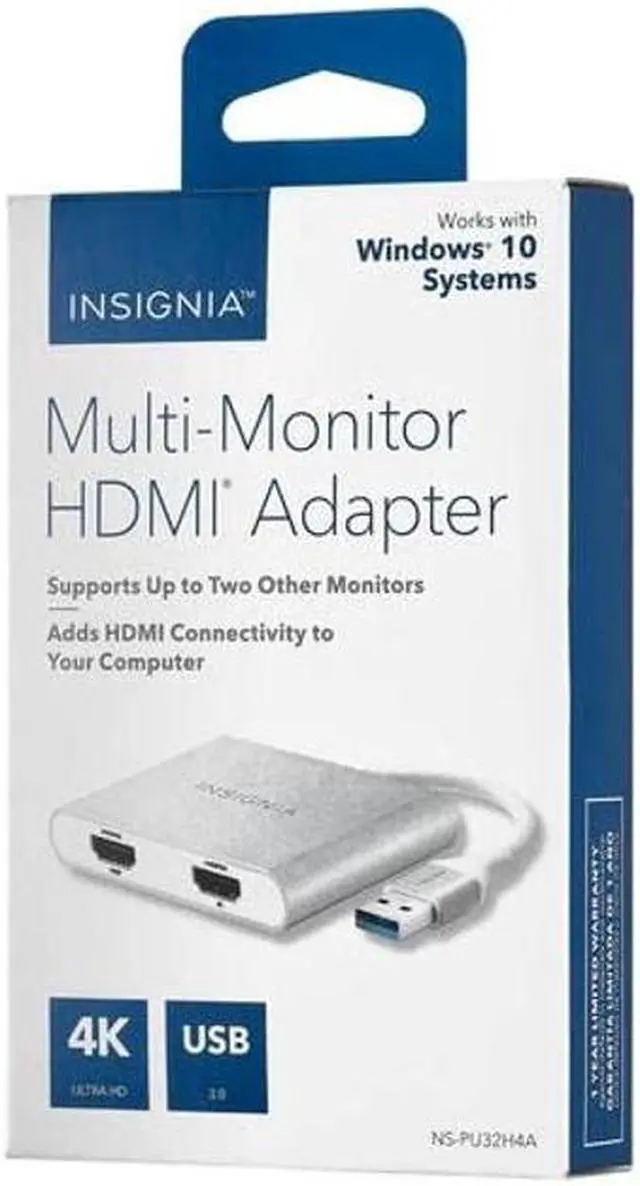 Alt view image 2 of 2 - Insignia USB 3.0 to Dual HDMI with 4K Adapter NS-PU32H4A-C