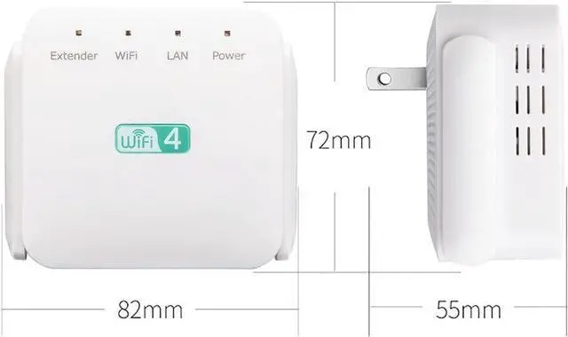 Alt view image 5 of 5 - WiFi Extender Signal Booster 2025, WiFi Booster 2025, WiFi Range Extender 300Mbps, Wireless Signal Repeater Booster 2.4 Dual Band 4 Antennas 360deg Full Coverage