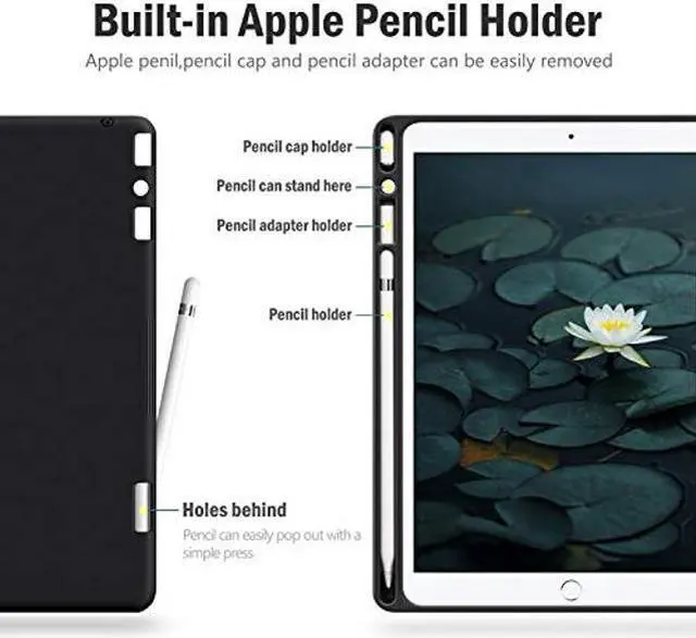 Alt view image 3 of 5 - auaua Case for ipad 9.7 6th/5th Generation, iPad Air 2/Air 1, iPad Pro 9.7 with Pencil Holder Auto Sleep/Wake Vegan Leather(Green)